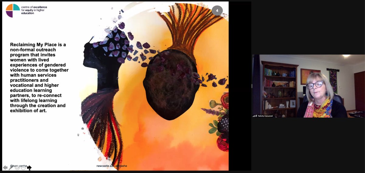 EmilyAFuller's tweet photo. Yesterday @JaceBlunden and I ran a fantastic art group with some students using resources and activities developed by our wonderful colleague @FelicityCocuzz3  Then last night I watched Flic present on Reclaiming My Place, the original @UON_CEEHE  arts program. Inspiring day! https://t.co/D1t89pm4vO