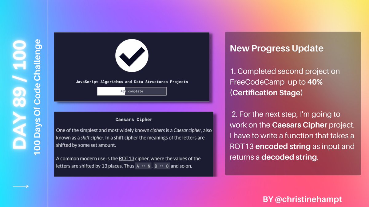 DAY 89 of #100DaysOfCode

Tomorrow is day 90 :D Moving on to the next chapter of 100 Days Of Code 👀✨