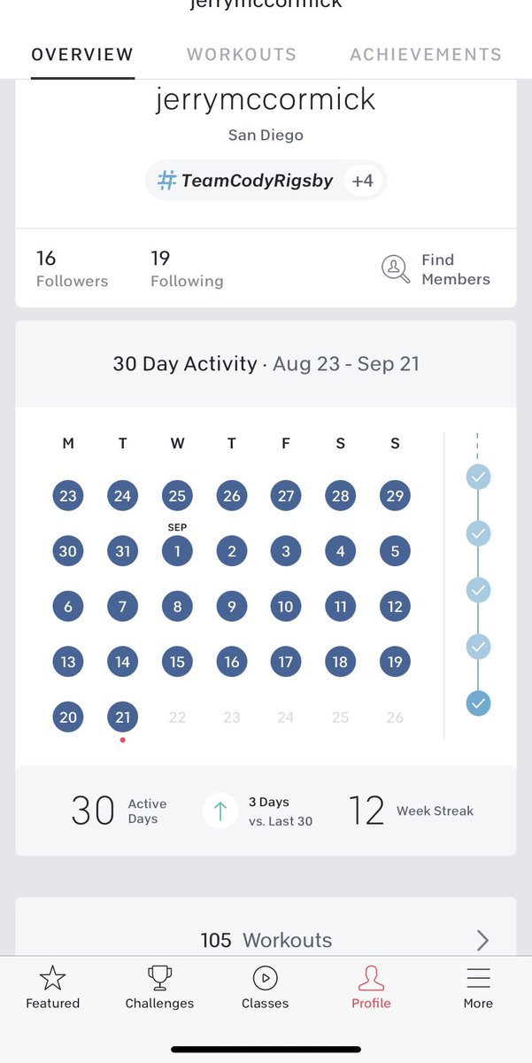 JerryMcCormick's tweet photo. I took it easy today with a 30-min ride @onepeloton #seejerrylose #solidseptember https://t.co/JvK8V05GBt