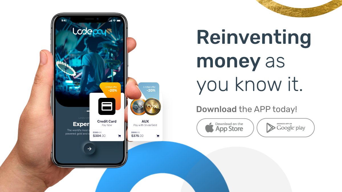 LODE_one's tweet photo. Send, spend and store your #AGX &amp; #AUX with the secure, user-friendly #LODEpay Wallet. One wallet unlocking all your honest money.  📲

Download the APP today!
iOS - https://t.co/QjOpHiW9mY
Android - https://t.co/8XClVvXHAy https://t.co/kQqtrrhr8f