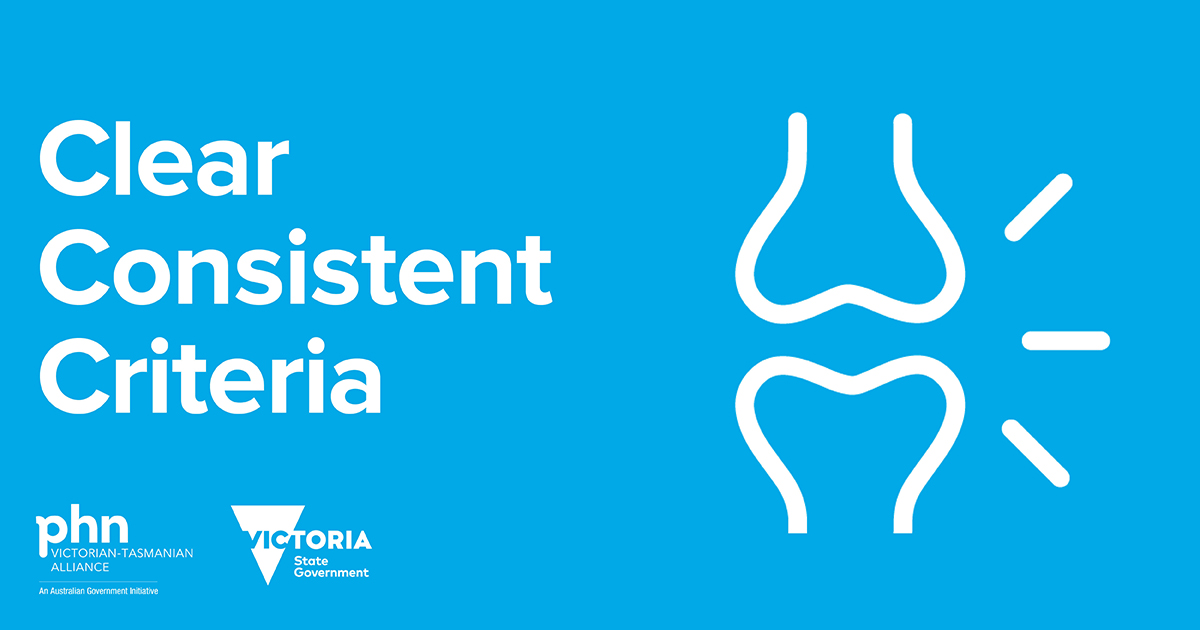 Victorian and Tasmanian PHN Alliance (@vtphna) on Twitter photo Statewide specialist clinic referral criteria now exist for select rheumatology conditions.
View the criteria:
- on your local HealthPathways or care pathways site: bit.ly/32ysyYk
- or the <a href="/VicGovDH/">Victorian Department of Health</a> website: bit.ly/2MxFF3g
#ClearConsistentCriteria Statewide specialist clinic referral criteria now exist for select rheumatology conditions.
View the criteria:
- on your local HealthPathways or care pathways site: bit.ly/32ysyYk
- or the <a href="/VicGovDH/">Victorian Department of Health</a> website: bit.ly/2MxFF3g
#ClearConsistentCriteria
