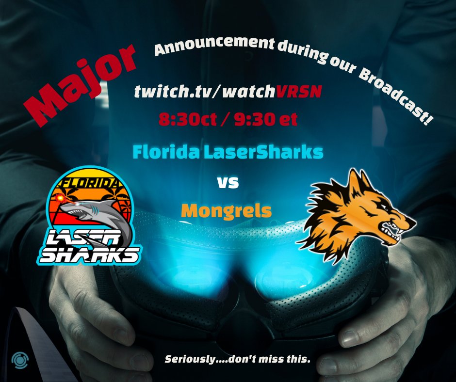 Catch the Cast on Thursday for a Huge Announcement! Only on VRSN!
 You don't want to miss this!
 9:30edt  twitch.tv/watchvrsn?sr=a
#nepavr #echovr #echoarena #vrsports #virtualreality #VRSN