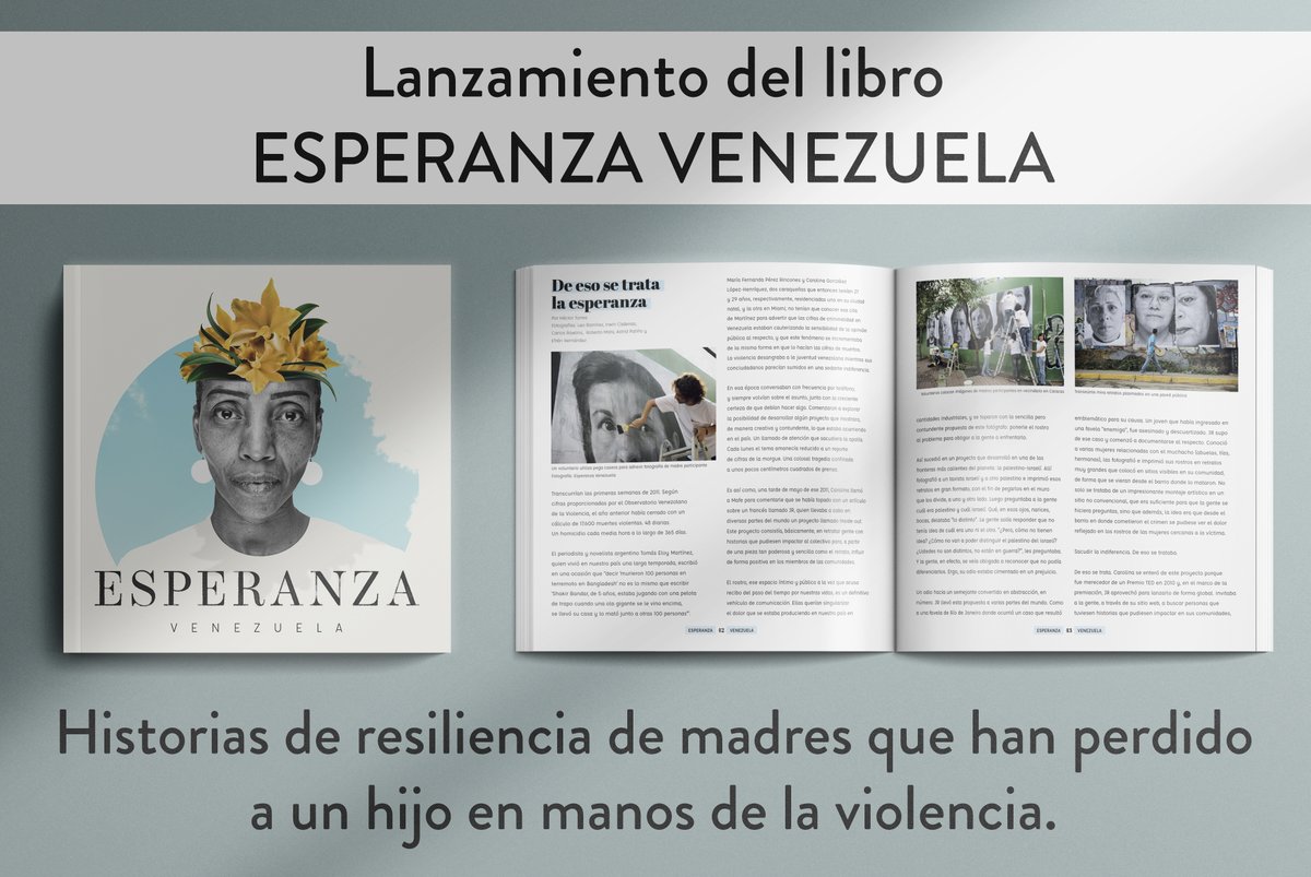Y justamente en el #DíaDeLaPaz, presentamos un libro que reúne las historias de 54 mujeres que perdieron a sus hijos en manos de la violencia en Venezuela, para hacer un clamor de paz. #HistoriasDeEsperanza #EsperanzaVenezuela bit.ly/EsperanzaVenez…