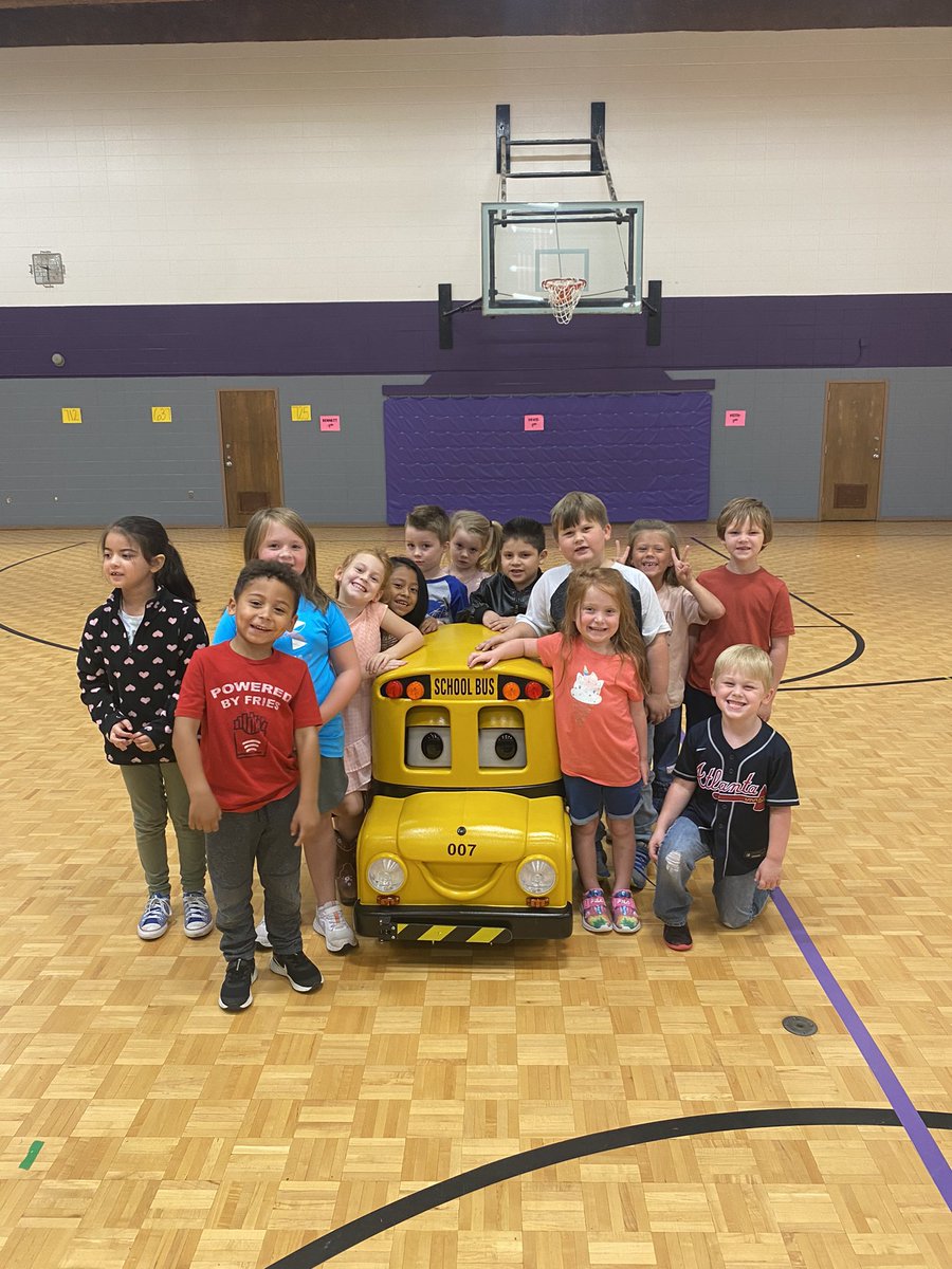 Our Kindergarteners loved getting to meet Buster the Bus! We learned all about bus safety. #Kindergarten