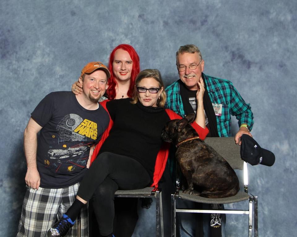 kl_bone's tweet photo. Photo memory - Taken 6 years ago today with Carrie Fisher 💜

#always #forevermyprincess #StarWars #princessleia https://t.co/ObuJi58ZLX