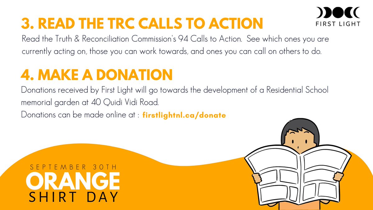 FirstLight_NL's tweet image. We've had lots of questions on ways that folks can recognize September 30th - this quick guide gives some actions you can take.

Head over to firstlightnl.ca/OSD for more info, resources &amp;amp; social media templates you can use. Be sure to use #OrangeShirtDayNL!