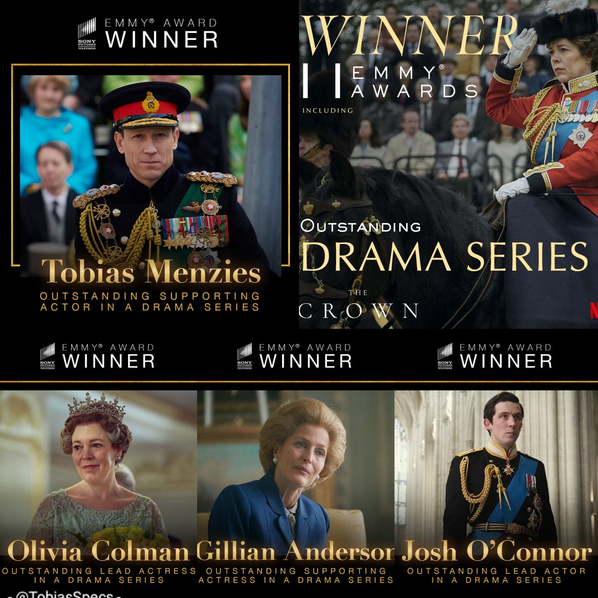 Congratulations to all @TheCrownNetflix Emmy Winners #TobiasMenzies #OliviaColman #GillianAnderson #JoshOConnor  and let's not forget #PeterMorgan &  #JessicaHobbs 
🏆🏆🏆🏆🏆🏆🏆
👏👏👏👏BRAVO👏👏👏👏