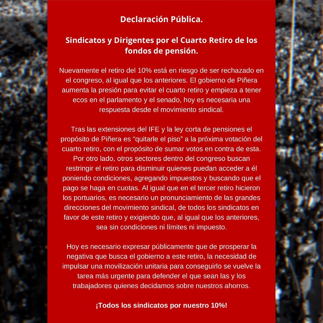 Todos los sindicatos deben  unirse