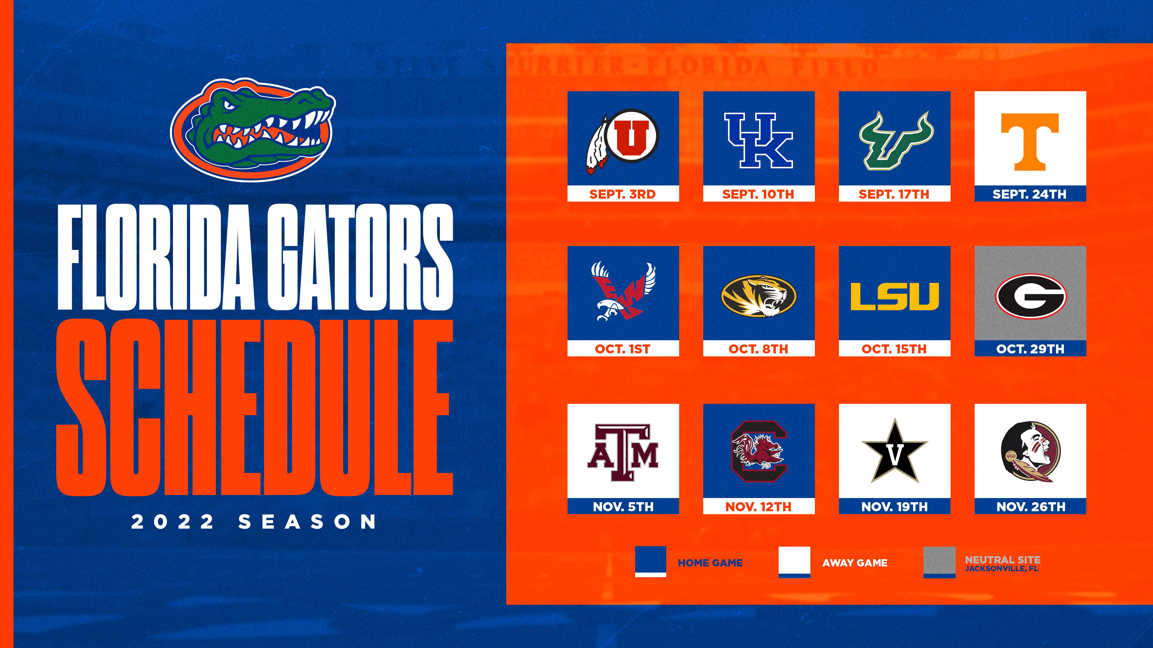 Florida on sale gators schedule