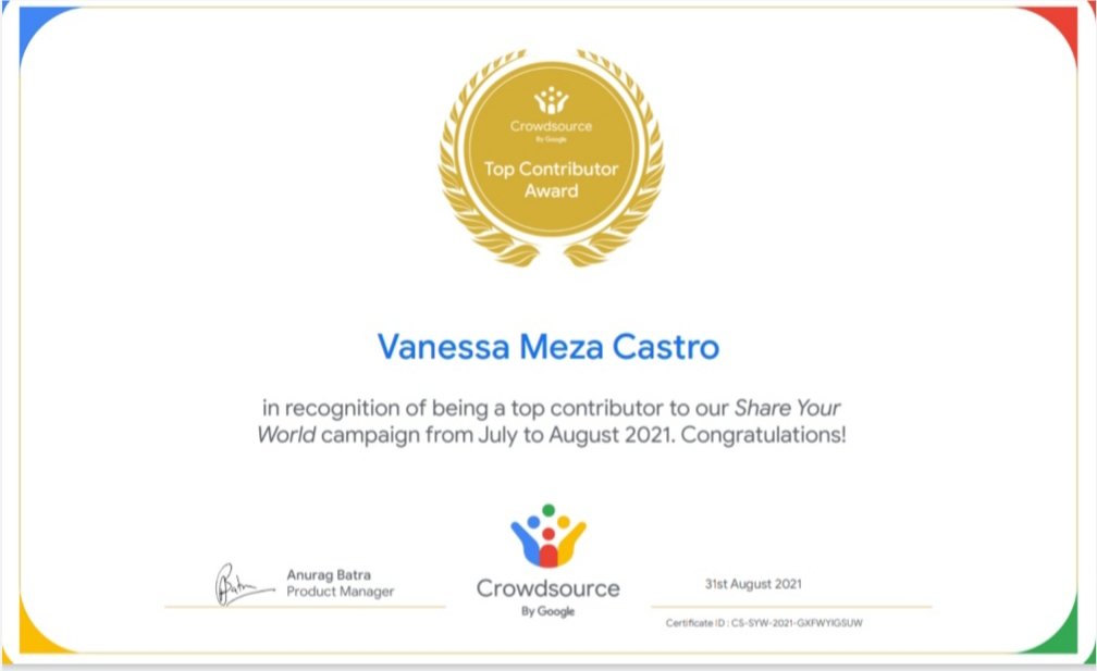 Gracias #GoogleCrowdsource 🎉 estuvo divertida la campaña #ShareYourWorld 📱