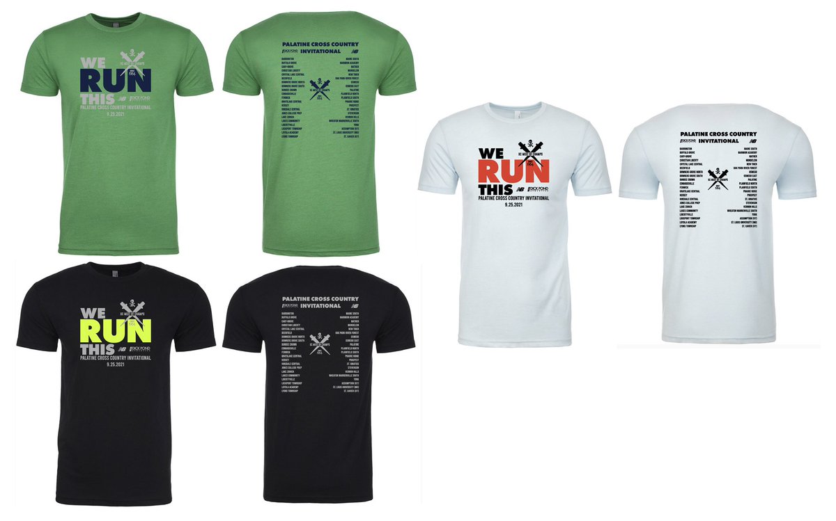 Saturday is the Palatine Invite XC Meet of Champs. If you want a “We Run This” meet tee shirt make sure your coach get your schools team order in by Thursday night. Limited supply. #werunthis #PalatineMOC