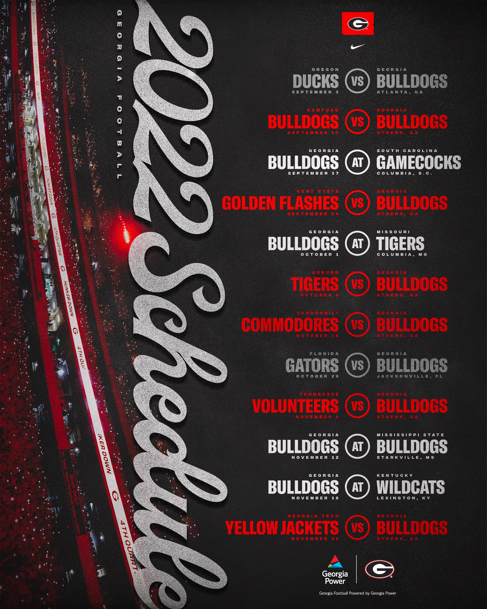 2022 Ga Bulldog Schedule Georgia Bulldogs On Twitter: "Mark Your Calendars! The 2022 Schedule Is  Out!" / Twitter