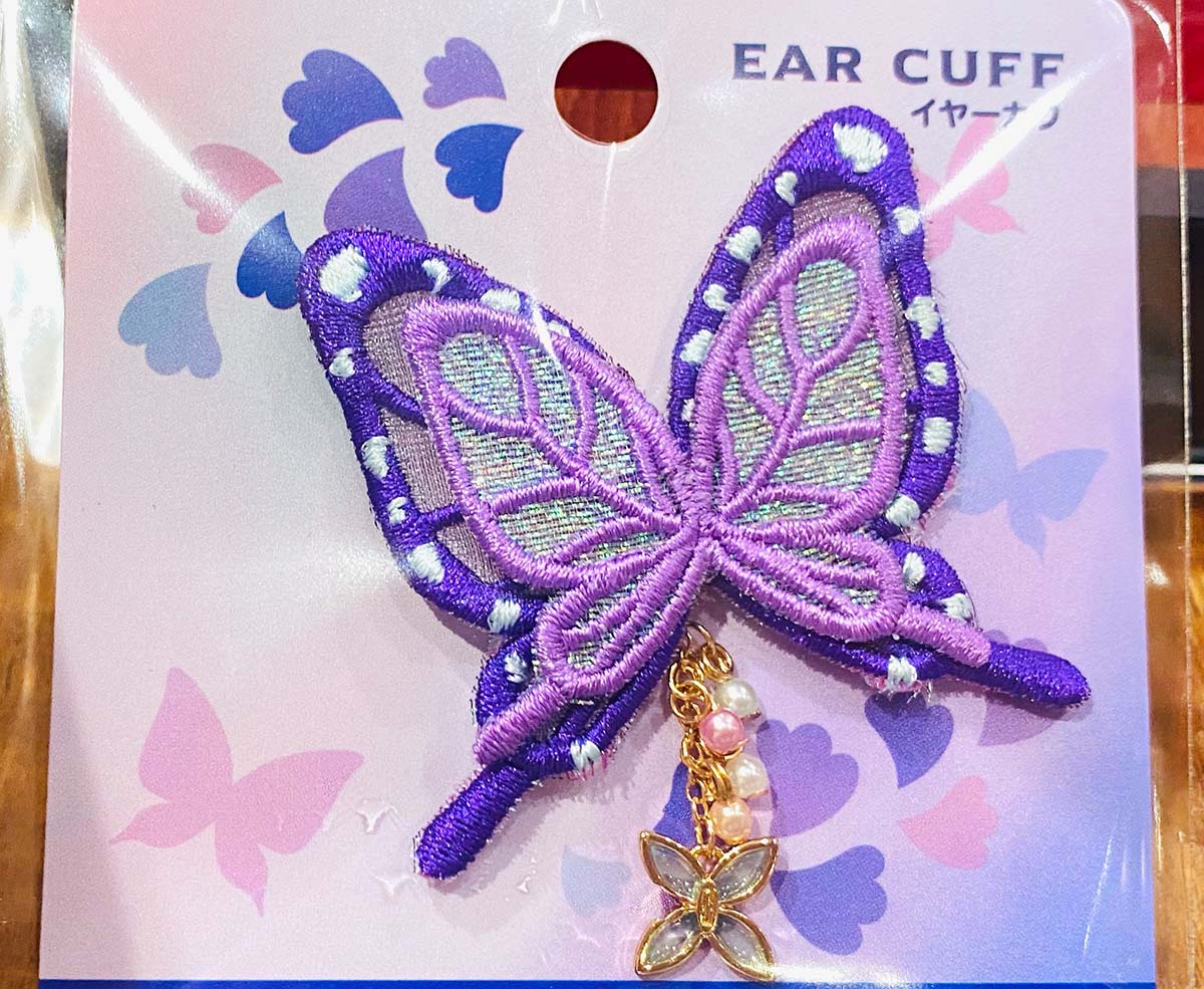 胡蝶しのぶ ヘアクリップと 胡蝶の髪飾りをイメージしたイヤーカフ