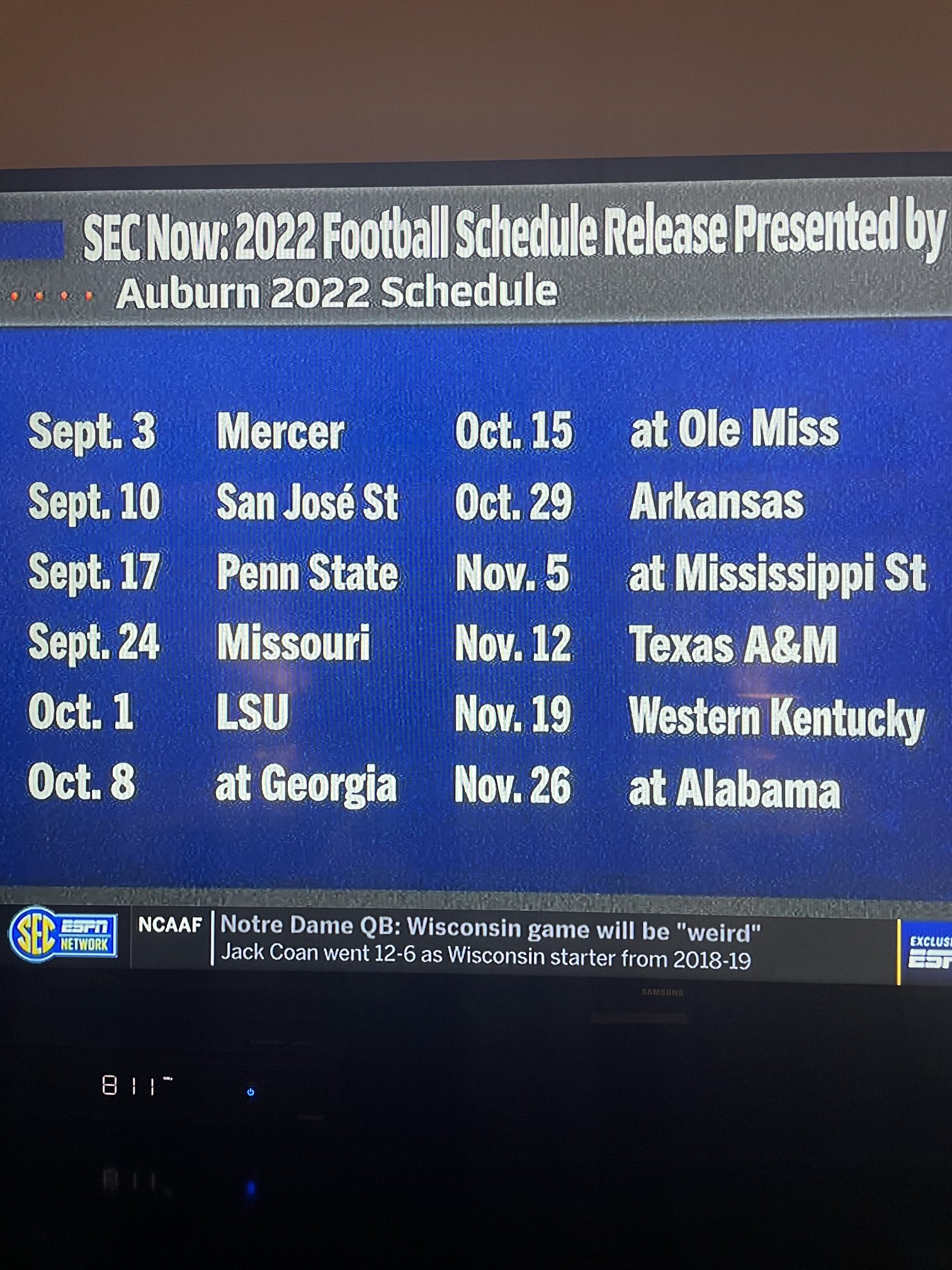 2022 Auburn Football Schedule Jason Caldwell On Twitter: "Auburn Football 2022 Schedule  Https://T.co/Ypyysgedph" / Twitter