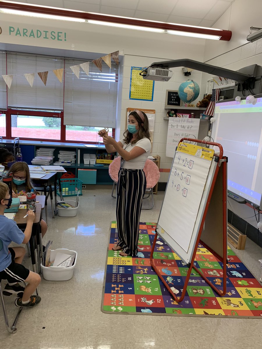 hes_smcps's tweet image. Mrs. Nelson’s class working hard with math today showing and explaining their work.