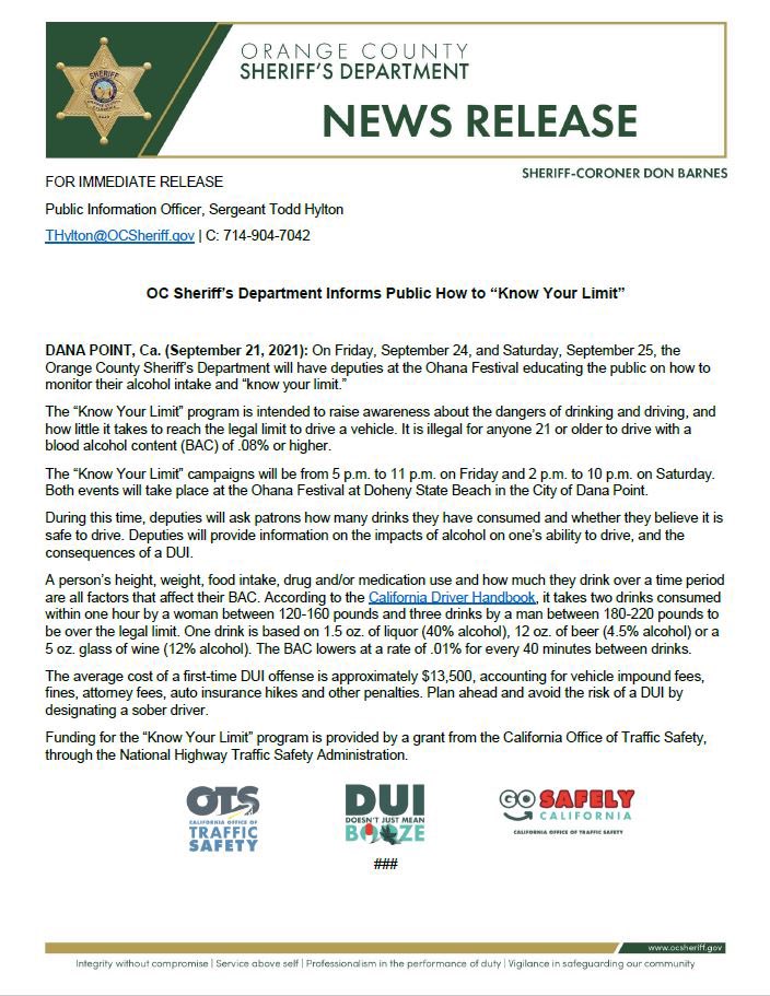 OCSDDanaPoint's tweet photo. FYI for anyone who will be attending @TheOhanaFest this weekend in Dana Point. #staysafeoc #dpps #ocsd https://t.co/TrndBWMs2Q