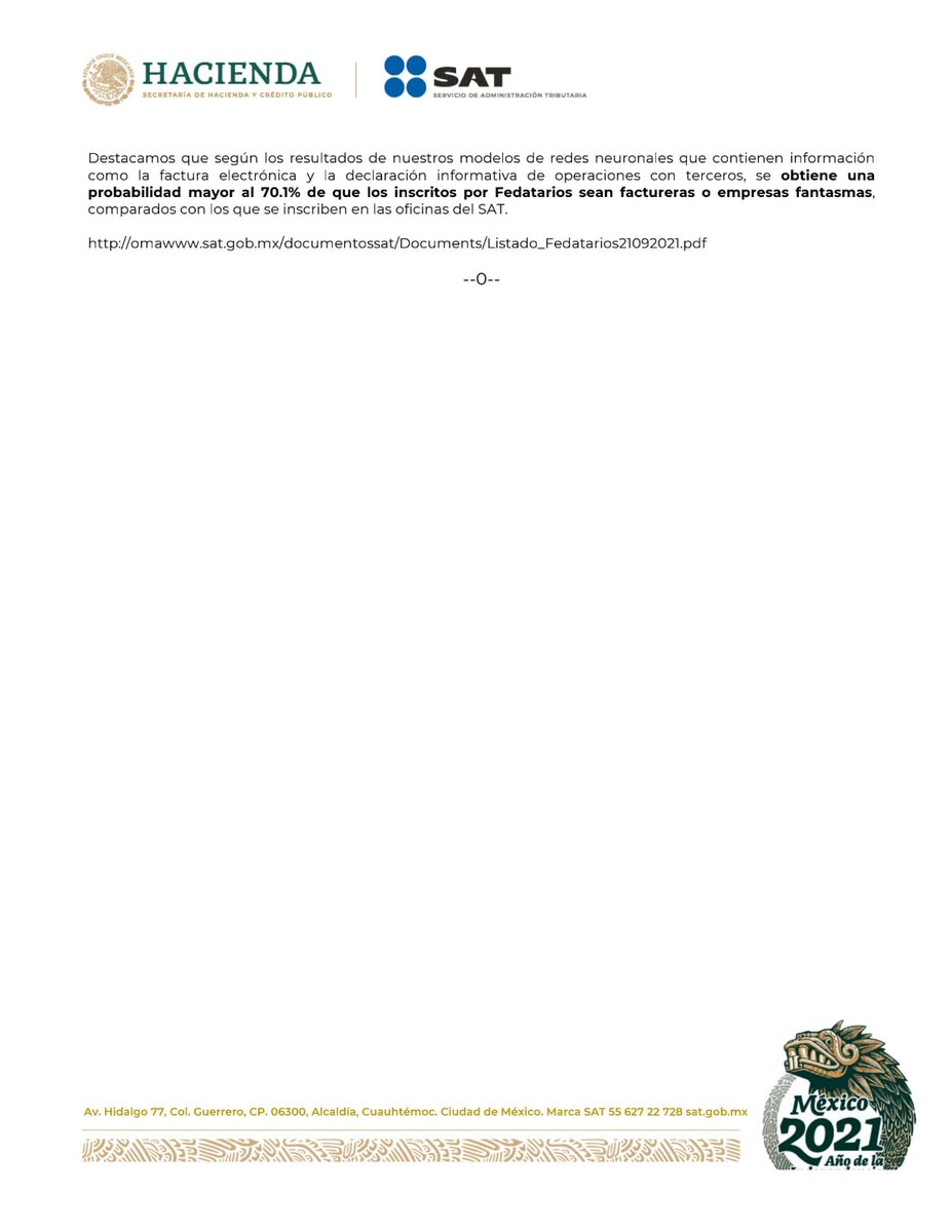 SATMX's tweet photo. El SAT realizó revisión de trámites de inscripción al RFC por Fedatarios Públicos a través de medios remotos desde 2006 a 2021 y quienes no presentaron aviso de renovación serán cancelados de conformidad con lo que se estipula en la Miscelánea Fiscal 2021.
https://t.co/MwYXH1Zc9J https://t.co/F6VL3PTWvR