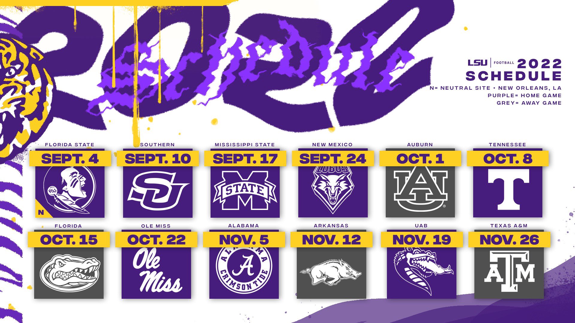 Uf Football Home Schedule 2022 Lsu Football On Twitter: "The 2022 Schedule Is Here #Geauxtigers  Https://T.co/Edaekblyrb" / Twitter