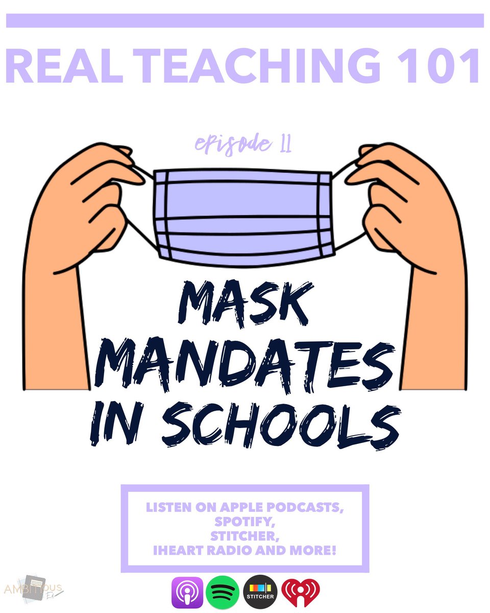 realteaching101's tweet photo. Did anyone else expect to not still be debating mask mandates in September 2021 or was that just us? New Episode out now! #AcademicChatter #edutwitter #MaskUp #teacher #TeacherTuesday #edchat https://t.co/jLmnD0JOIL