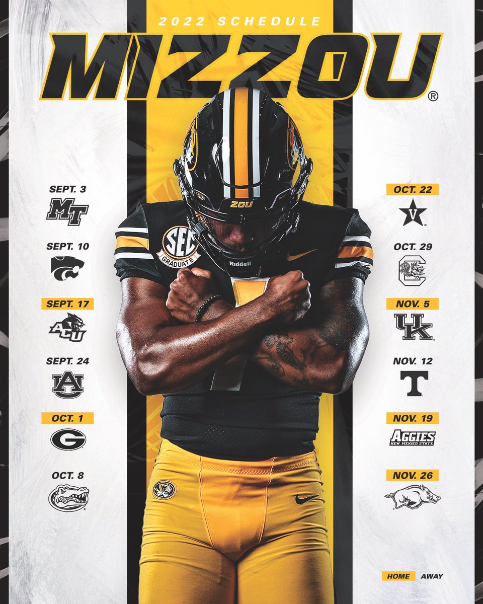 Missouri Tigers 2024 Football Schedule portefeuille carte