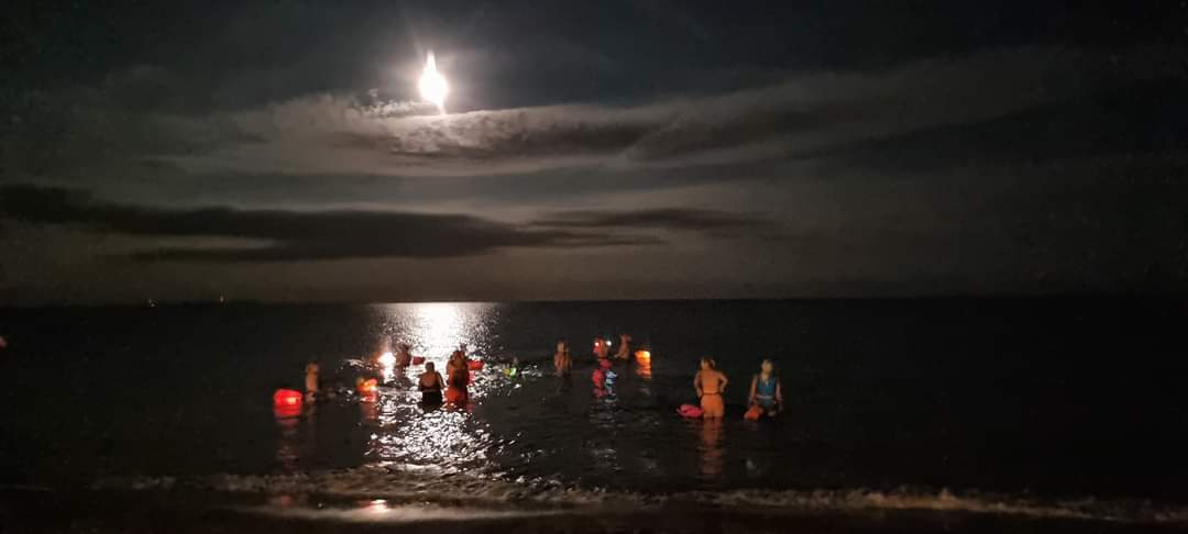 learningpowered's tweet image. Tuesday evening, part 2, was awesome, too. 35 fellow swimmers took to the water to admire the Harvest Full Moon  🌚