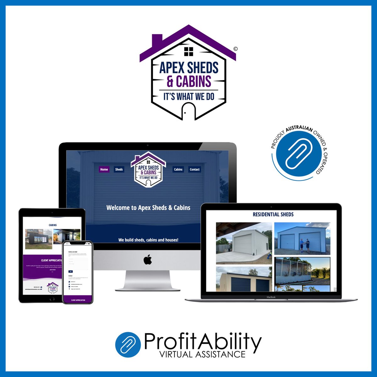 ProfitAbilityVA's tweet photo. Busy times here at ProfitAbility Virtual assistance creating websites for amazing clients.
See our latest for Apex Sheds &amp; Cabins, who build sheds, cabins and houses.
https://t.co/lNYlIrbBfA
Interested in a website? Check out how we could help..
https://t.co/A8AtHyOLTF https://t.co/RJKLaZIrVa