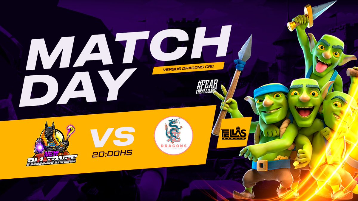 ● ENFRENTAMIENTOS ●

Ya inicia el encuentro de 🏆<a href="/FellasLeagueGG/">Super Fellas League</a> 
⏰ 20:00 🇵🇷 

Donde estaremos disputando la Jornada 2, ante los chicos de 🆚<a href="/Dragons_CRC/">Dragons CRC</a> 

Ven y disfruta del encuentro
🎙 <a href="/pedrodanielvega/">pedro daniel vega</a>
📺 twitch.tv/piplup05

ESPERAMOS TU APOYO

#FearTheAlliance ✨