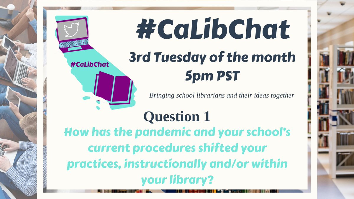 KatieJMcNamara's tweet image. Q1 How has the pandemic and your school&apos;s current procedures shifted your practices instructionally and/or within your library? #CaLibChat #4CSLA