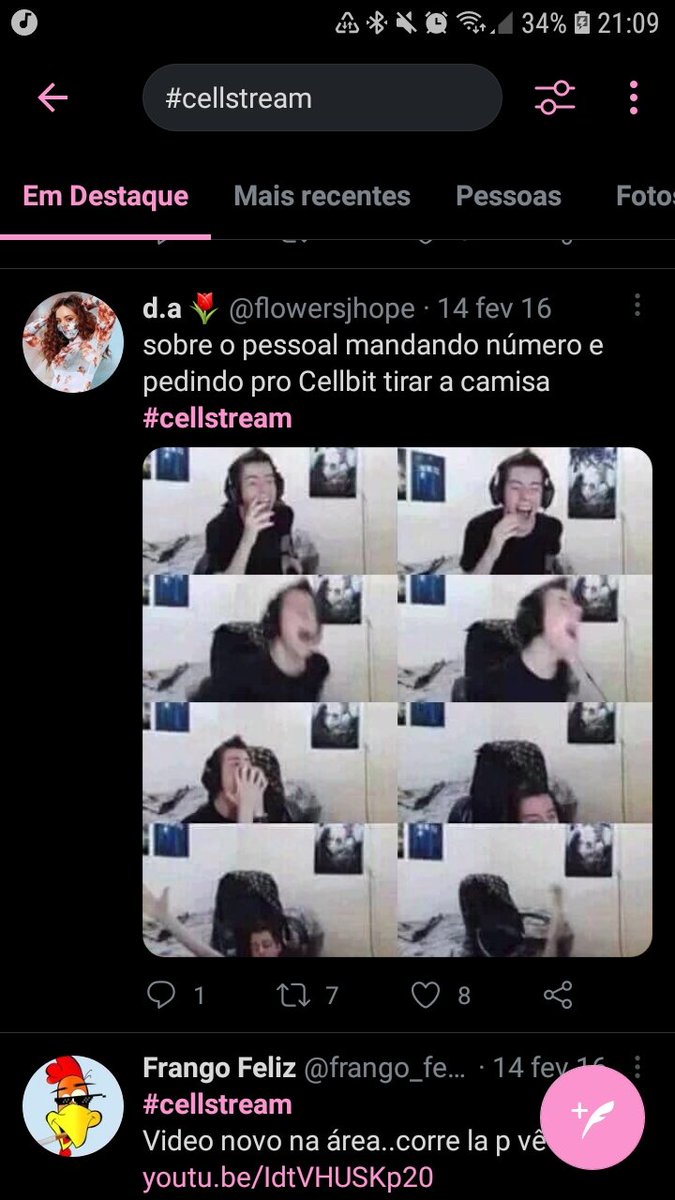 0HMYG0O0D's tweet photo. encontrei uma # antiga do cellbit
#cellstream https://t.co/vp5Sa39ZoE