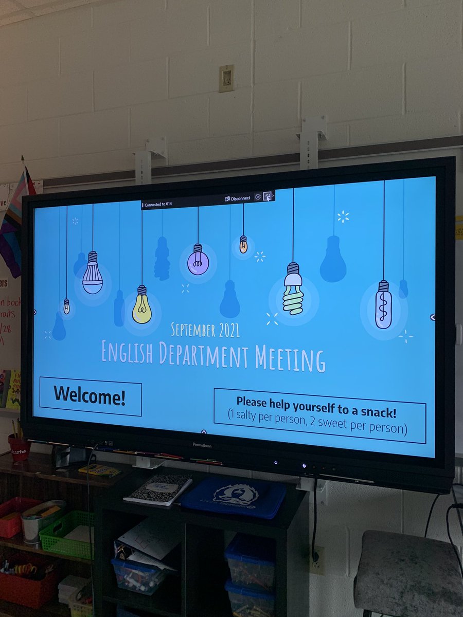 MsSchamus's tweet photo. What a gift to be able to host my first IN-PERSON English dept meeting (complete with games and snacks)! Inspired by this amazing group of educators and humans, and grateful for all the ways they serve students and each other. @BAM_MS_Official https://t.co/JBVyqQh0ZG