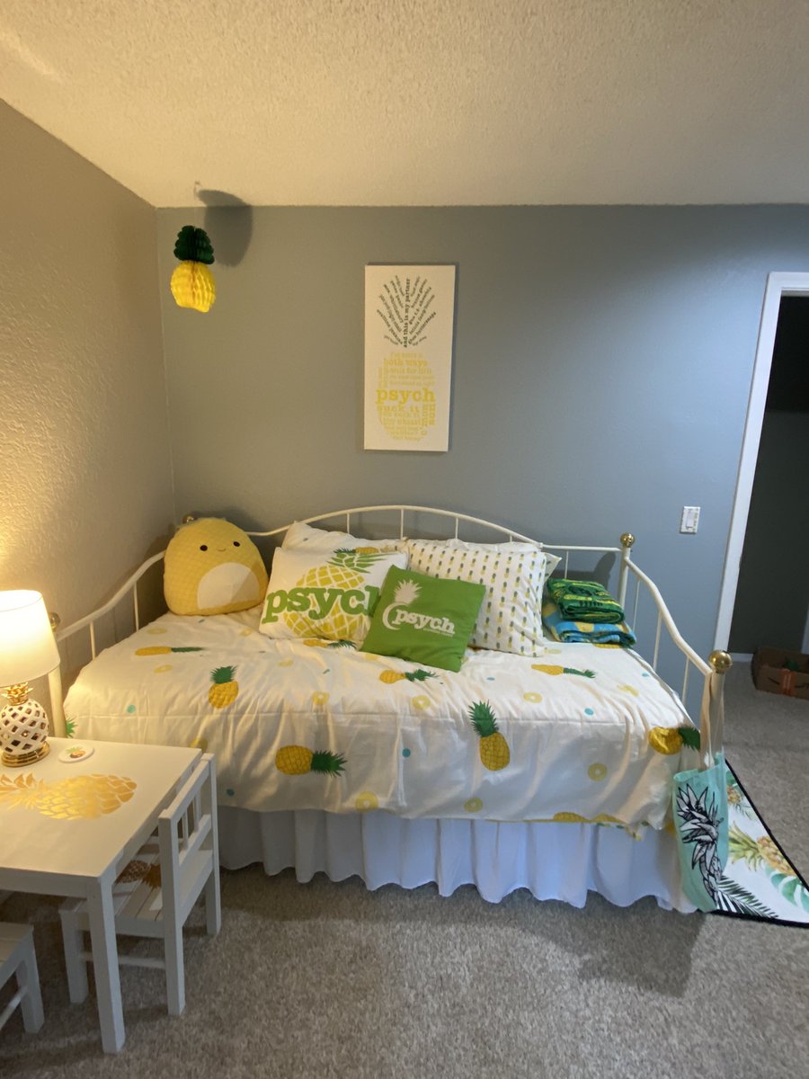 mindirella's tweet photo. My Psych themed guest/grandma room! I was gifted a Psych window sign along with some awesome mugs and the large pineapple with saying sign. ๐ค๐ผ๐ค๐ฟ๐ #psych @JamesRoday @DuleHill @corbinbernsen @Omundson @TheKurtFuller @nelsonKirsten @maggielawson #psychoforlife https://t.co/JzP6T51qGF