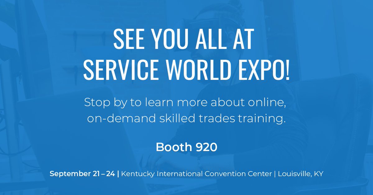 InterplayLearn's tweet photo. We can't wait to see everyone at Service World Expo! Come by and see us at booth 920.

#serviceworldexpo #serviceworld #serviceworld2021 #skilledtradestraining #techtraining https://t.co/CDL91dZM8y