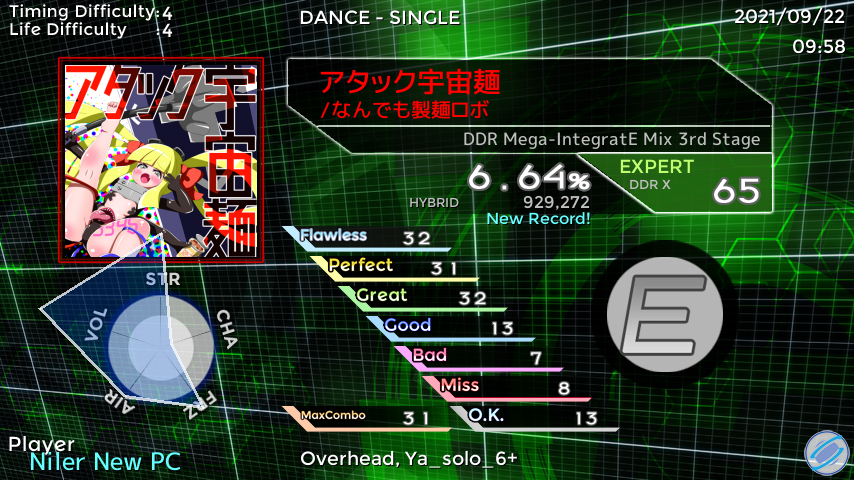 Niler_jp's tweet photo. StepManiaで「アタック宇宙麺」をプレイしました！ スコア：6.64% #SMResult
キーボード投げた https://t.co/3CAjWAts9d