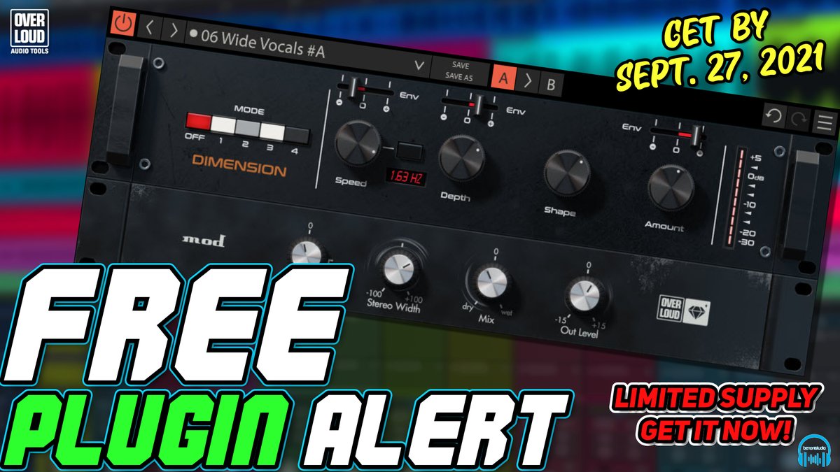 BenoniStudio's tweet photo. Get your free MOD/Chorus plugin based on the LEGENDARY Roland Dimension D unit π―π₯ Overloud GEM MOD Dimension ($99 value) π€ FREE π²π¦
WATCH NOW: https://t.co/FFsnJZ2qko
#freeplugins #FreePluginAlert #Overloud #plugins #proAudio https://t.co/ALmBnGJgO0