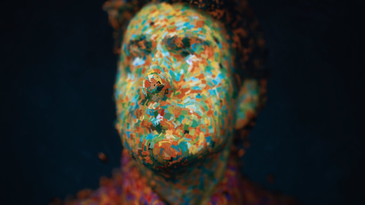 Experimenting with creating some semi figurative portraits in unreal from quick ipad facial scan data (@scandyco), sadly the only face around was mine! #3dscanning #UnrealEngine