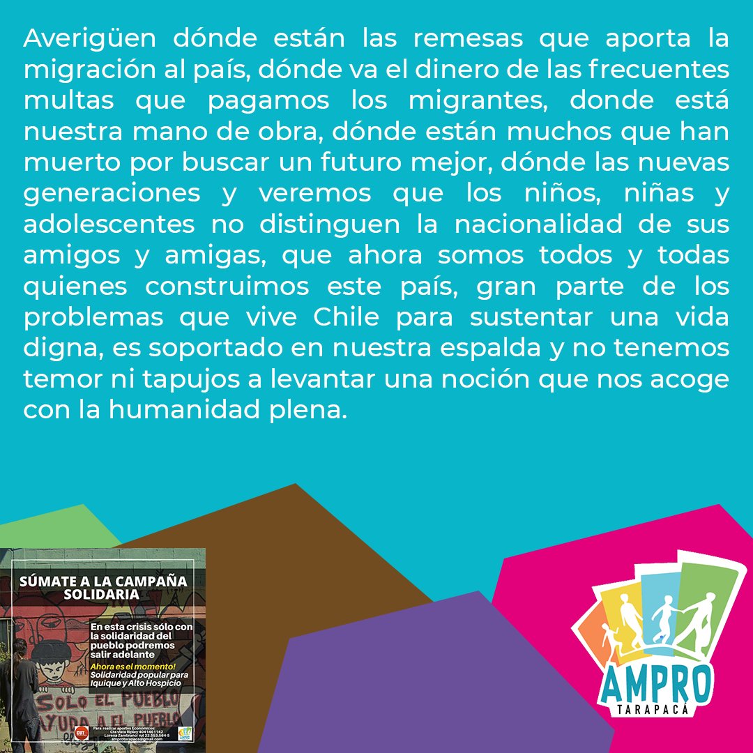 Asam.Abierta de Migrantes y Pro Migrantes Tarapacá tweet media