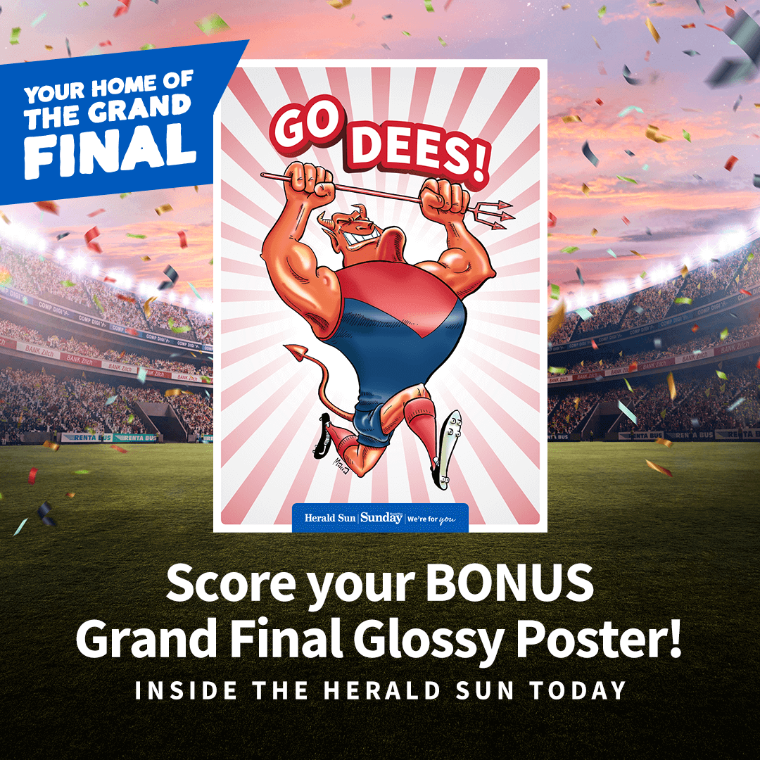 theheraldsun's tweet photo. DEES FANS: Get your free glossy poster inside today's Herald Sun. Details > https://t.co/ozyLGXnN0s https://t.co/HAzLMLqSKP
