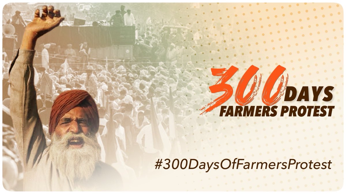 Farmers from Punjab, Haryana, Rajasthan, Uttar Pradesh, Uttarakhand and Tamil Nedu have been camping at the capital of India for 300 days. But the Modi government has found nowhere.

#300DaysOfFarmersProtest
