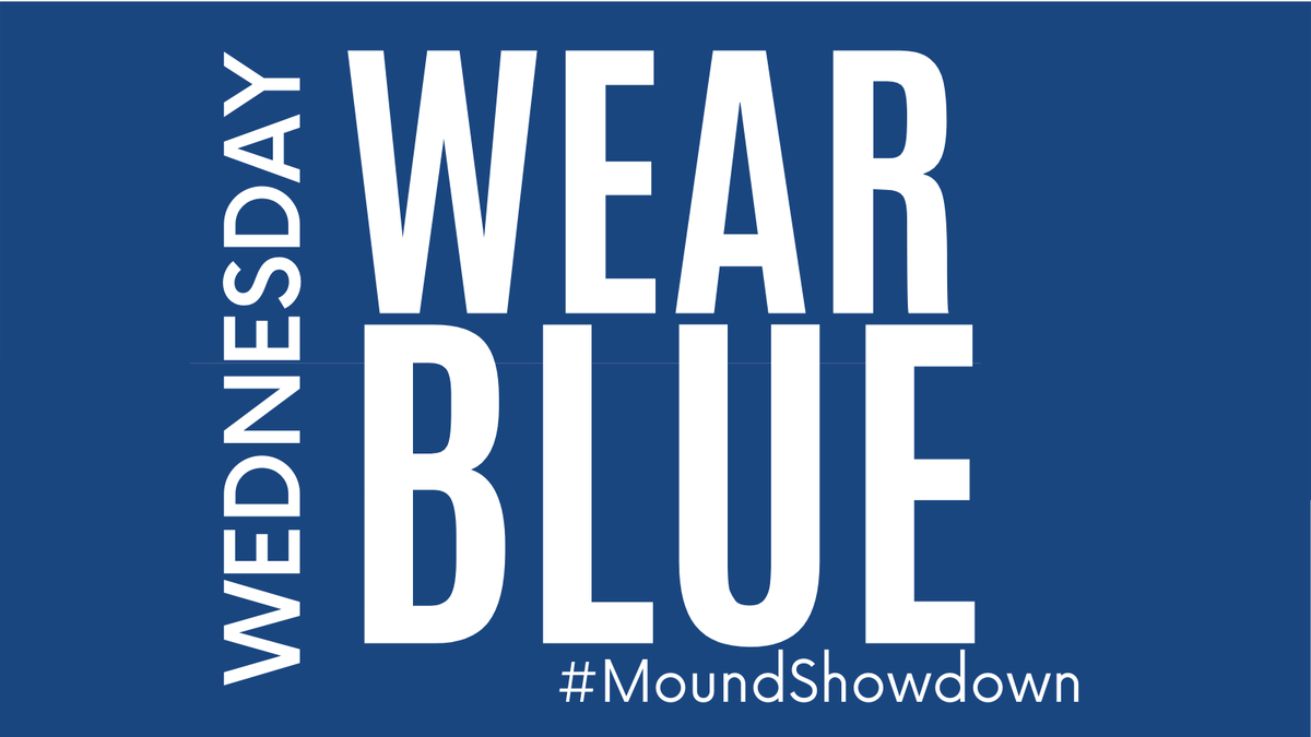 FMHS9's tweet photo. Let's keep the spirit going ... on Wednesday, we wear BLUE! 💙 #MoundShowdown #GoJags https://t.co/MfV1rH4pA6