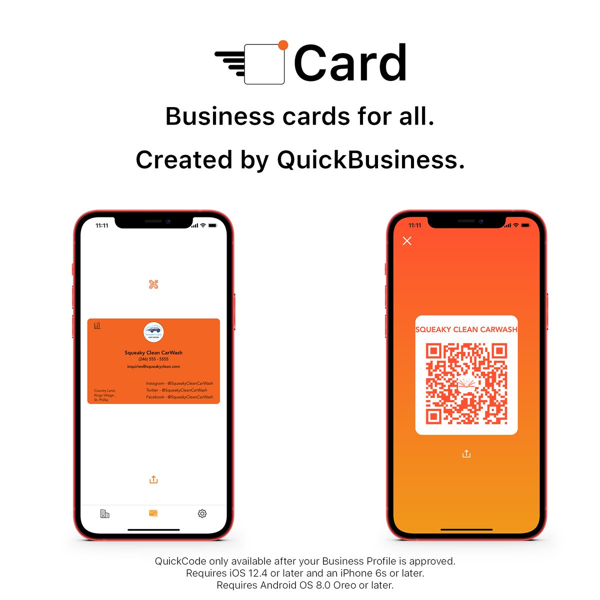 _QuickApps's tweet photo. With the new #QuickBusiness update, we've added #QuickCodes to your #QuickCard.
Update your app on the App Store and Google Play and create your QuickCard. https://t.co/sLp9xuR676