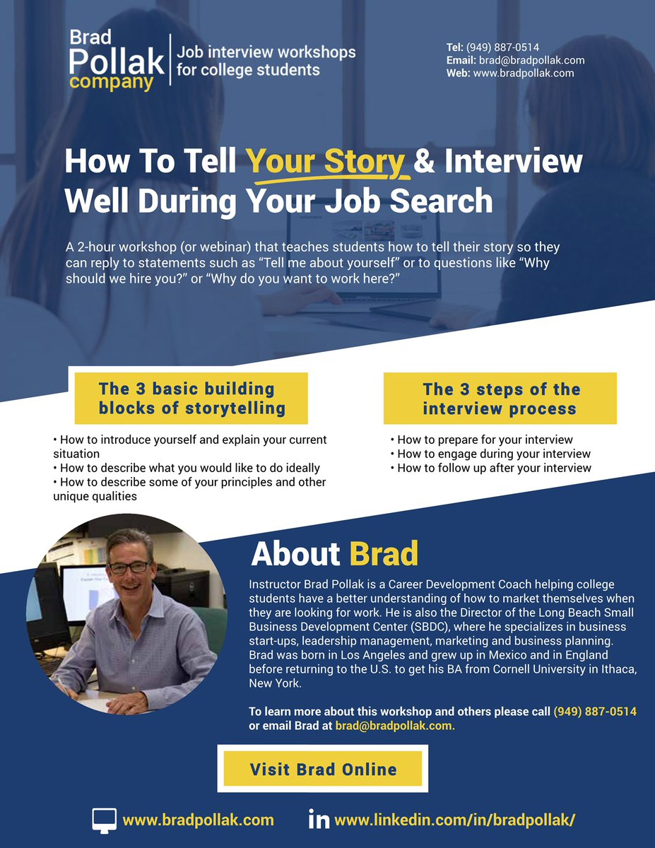 LAVC_WC's tweet photo. Learn how to share your story and gain the interview skills needed to land your dream job! 🙌 

 📣 Join us on Zoom Wednesday, October 13th at 11 am to 12:30 PM! https://t.co/Su3YYeGREz