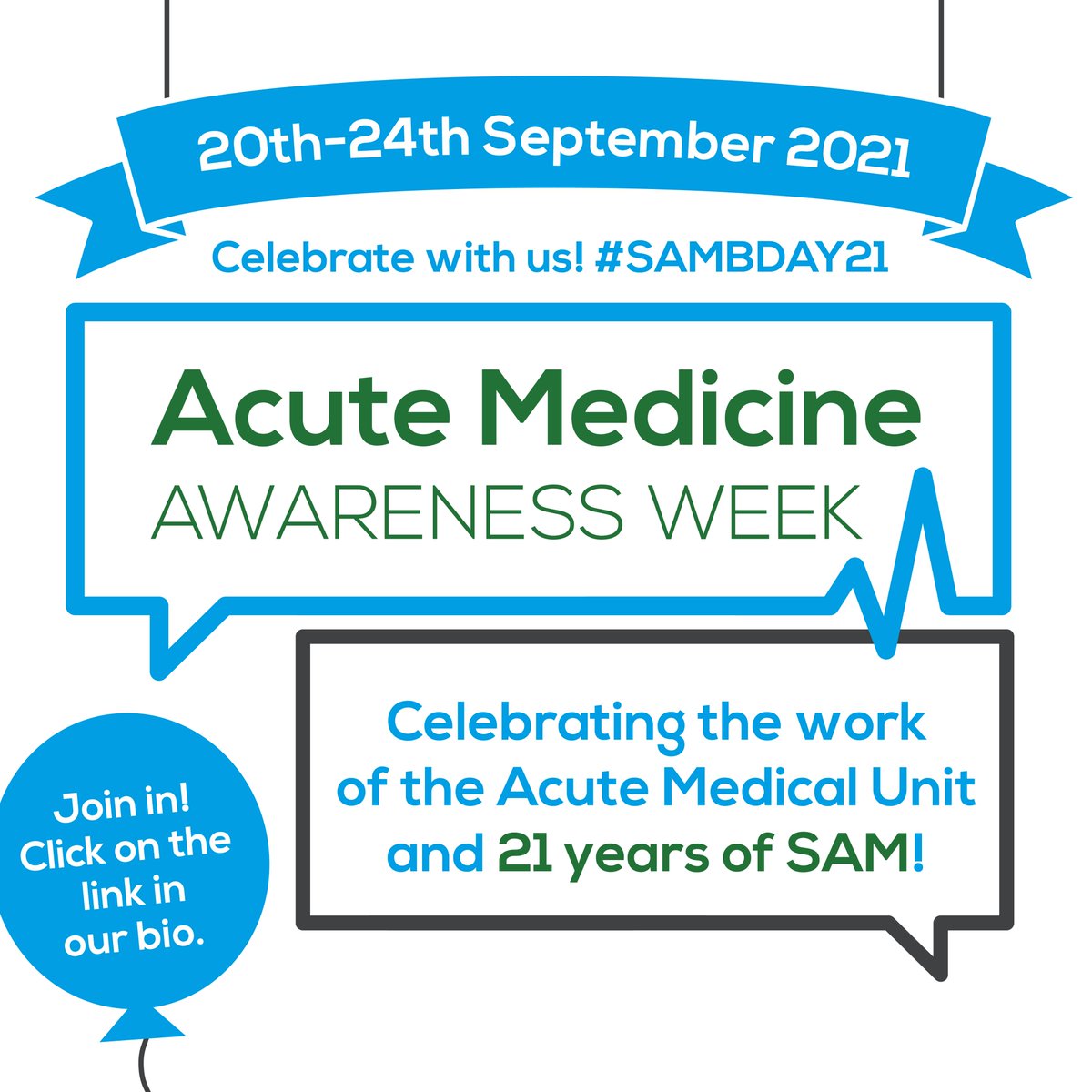 take__AIM's tweet photo. It's day 3 of #AMAW21, celebrating 21 years of Acute Medicine. Share your photos of how your AMUs are marking the occasion - tag us @take__AIM or use the hashtag #SAM21BDAY and we'll share as many as we can! https://t.co/O69b7dceBa