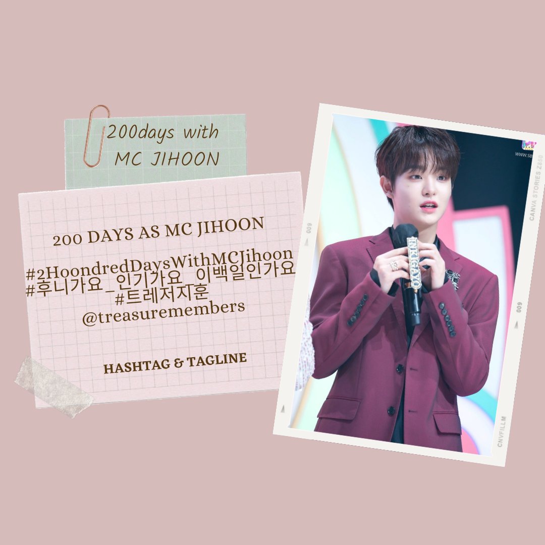Ji1403_myanmar's tweet photo. [210922] Tagline and Hashtag

Today is 200 days with our lovely MC JIHOON. Let's make a celebration with these tags 

Reply and Retweet with 

200 DAYS AS MC JIHOON
#2HoondredDaysWithMCJihoon
#후니가요_인기가요_이백일인가요
#트레저지훈
@treasuremembers https://t.co/qd7ssUNexr