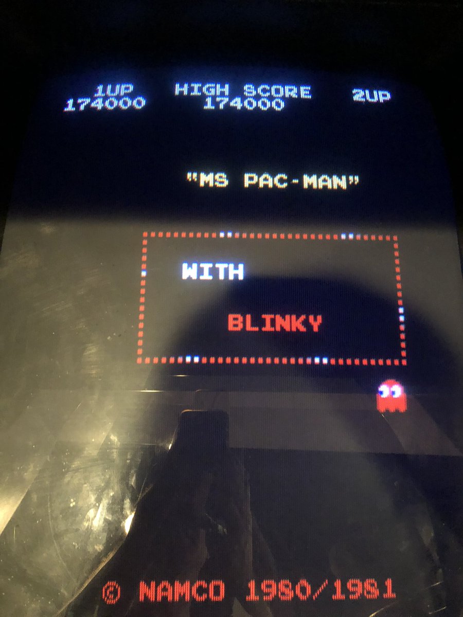 kovach75's tweet photo. New high score on Ms. Pac Man at Shirkey’s Pizza tonight. Still got it! #gamer https://t.co/gVNxv4NsNY