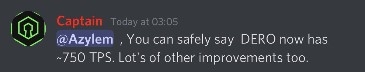imcryptoJack's tweet photo. Captain confirms $DERO is capable of more then 750 TPS. Incredible. The decentralised dream is becoming a reality’s https://t.co/xloMmZdkiu