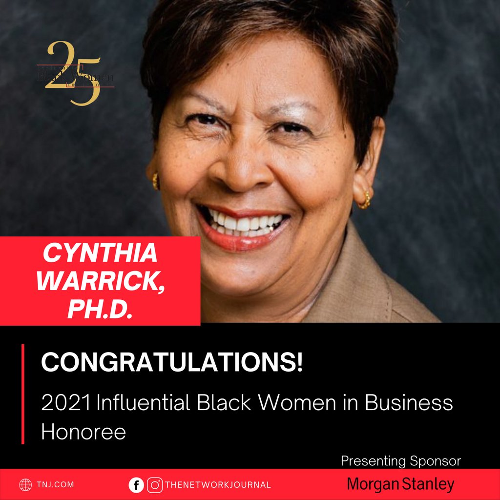Please join us as we honor and celebrate CYNTHIA WARRICK, PH.D., President, Stillman College, Tuscaloosa, Ala., at TNJ’s 23rd Annual 25 Influential Black Women in Business Awards Virtual Celebration. 

Full article => tnj.com/cynthia-warric…

#tnj #influentialwomen #blackwomen
