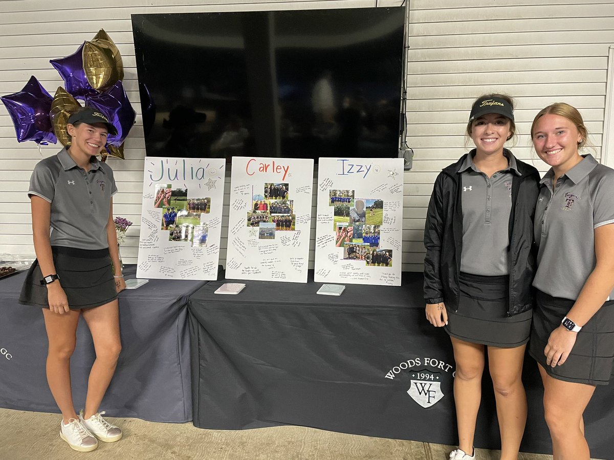 TBHSgirlsgolf's tweet photo. Here’s to a WIN on senior night! 190 Troy and FZW 199. Had a great night celebrating these three amazing girls! https://t.co/zfuHPOsMyd