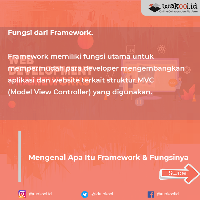 IdWakool's tweet photo. Bagi anda yang baru masuk ke dunia programman atau baru belajar bahasa program mungkin bertanya-tanya: “Apa itu Framework dan apa kegunaanya?”.
Baca artikel lengkapnya di https://t.co/cx5IUMBiZc
#wakool #wakooldotid #artikel #teknologi #programman #belajar #bahasaprogram https://t.co/5zFVT2zdXq