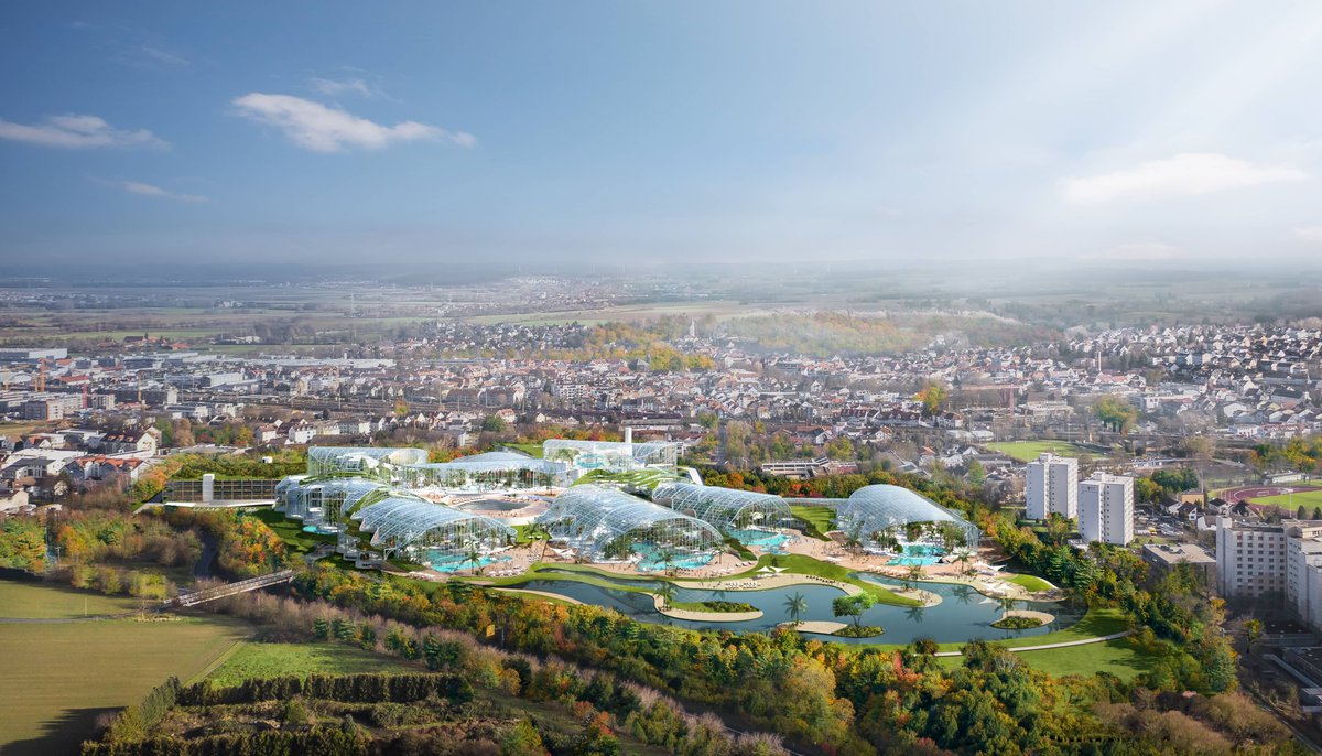 ThermeGroup's tweet photo. At 111,000sqm the new wellbeing destination in Bad Vilbel, Frankfurt created through the partnership of Wund Holding and #ThermeGroup will be Germany’s largest thermal resort with activities for everyone from waterslides to bespoke #wellbeing treatments.

#Therme #family #Wund https://t.co/PrrTEXxPPi