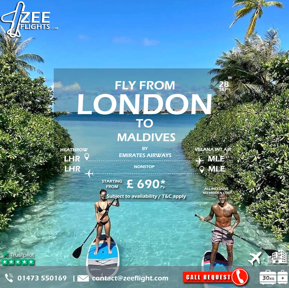 zeeflight's tweet image. Affordable flights from London to Maldives.

Contact us:
✆ : 014 735 50169.
✉: contact@zeeflight.com.
Web: zeeflight.com.